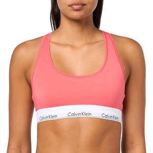 Calvin Klein Women’s Modern Cotton Unlined Wireless Bralette(Calypso Coral)