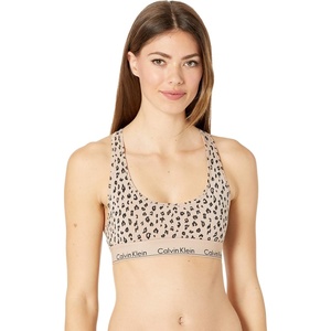 Calvin Klein Women’s Modern Cotton Unlined Wireless Bralette(Savannah Cheetah_cedar)