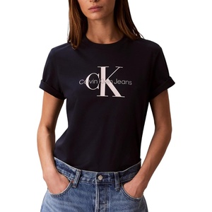 Calvin Klein Women’s Monogram Logo Crewneck T-Shirt(Dark Sapphire)
