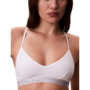 Calvin Klein Women’s Motive Cotton Lightly Lined Bralette Bra(White)