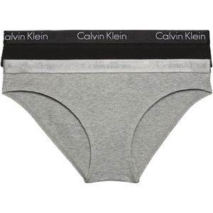 Calvin Klein Women’s Motive Cotton Multipack Bikini Panty(Black/Gray Heather)