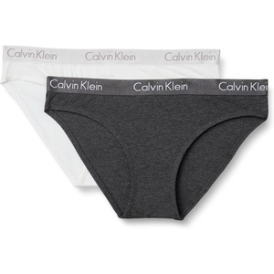Calvin Klein Women’s Motive Cotton Multipack Bikini Panty(Charcoal/White)