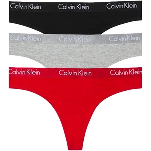 Calvin Klein Women’s Motive Cotton Multipack Thong Panty(Black/Grey Heather/Obsess)