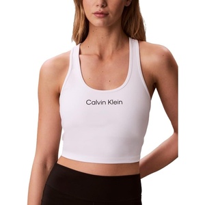 Calvin Klein Women’s Performance Logo Low Impact Longline Sports Bra(White)