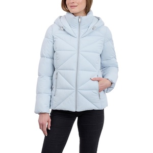 Calvin Klein Women’s Puffer Jacket With Adjustable Hood, Short Midweight Puffer Coat, Water Resistant(Plein Air)