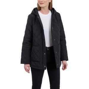 Calvin Klein Women’s Quilted Jacket, Lightweight Coat for Women With Snap Front, Water Resistant(Black)