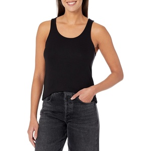 Calvin Klein Women’s Ribbed Scoop Neck Button Tank Top(Black)
