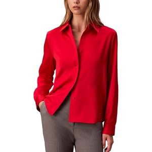 Calvin Klein Women’s Satin Button-Down Shirt(Adrenaline Rush)
