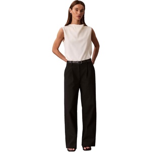 Calvin Klein Women’s Satin High Neck Tank Top(Antique White)