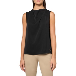 Calvin Klein Women’s Satin High Neck Tank Top(Black)