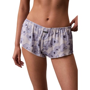Calvin Klein Women’s Signature Satin Boyshort Panty(Blue Buttercup Floral Harbour)