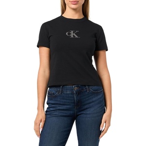 Calvin Klein Women’s Slim Fit Monogram Tee(Black)