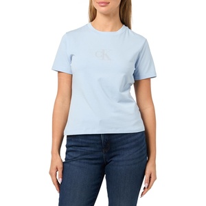Calvin Klein Women’s Slim Fit Monogram Tee(Breezy Blue)