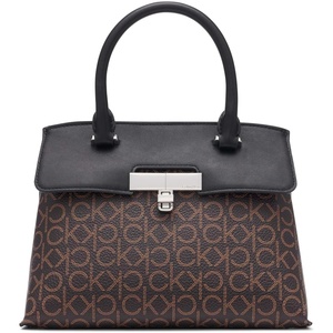 Calvin Klein womens Becky Top Handle Mini Bag Crossbody | 2 in 1(Brown/Khaki/Black)
