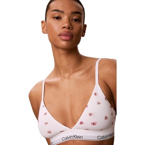 Icon Cotton Modal Lightly Lined Triangle Bralette(Hearts Ck White Multi)