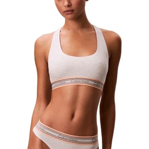 Icon Cotton Modal Unlined Bralette(Snow Heather Retro Stripe)
