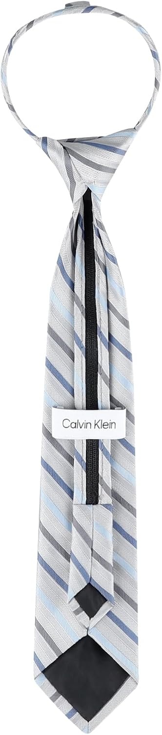 image:imageCalvin Klein Boys Gemstone Stripe Zip TieSilver Stripe Zip