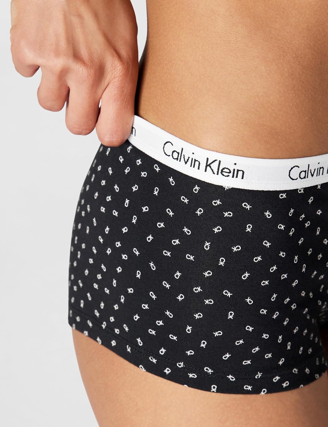 image:imageCalvin Klein Carousel Logo Cotton Stretch Boyshort Panties 3 PackNymphs ThighCedarNew All Caps Ck Confetti Black