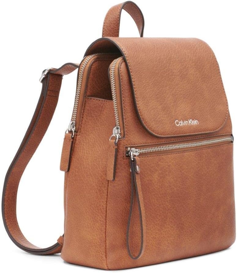 image:imageCalvin Klein Elaine Bubble Lamb Novelty Key Item Flap BackpackCaramel Mix