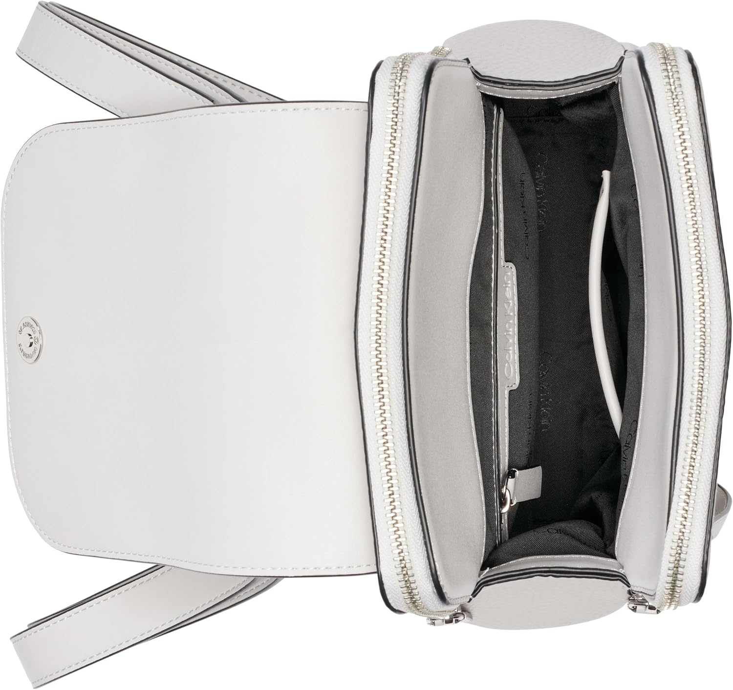 image:imageCalvin Klein Elaine Bubble Lamb Novelty Key Item Flap BackpackDove Grey