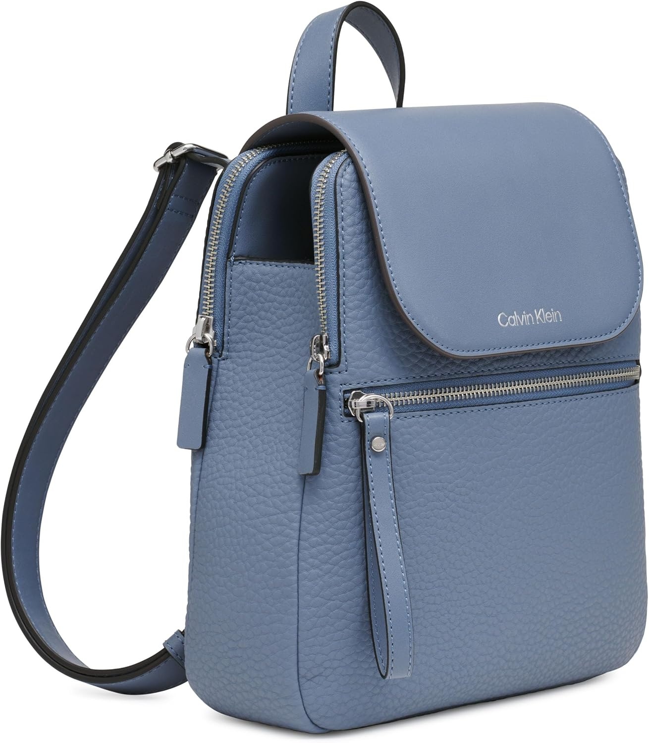 image:imageCalvin Klein Elaine Bubble Lamb Novelty Key Item Flap BackpackFlint Stone Blue