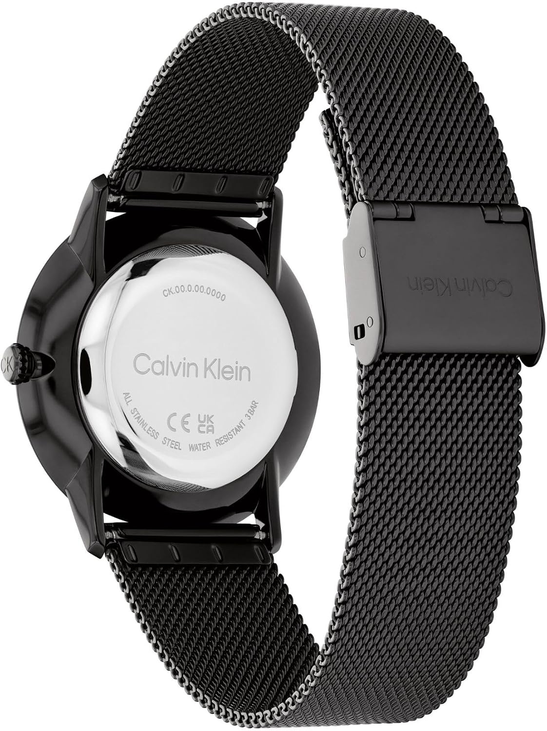 image:imageCalvin Klein Exceptional Womens and Mens 2H Quartz Watch Stainless Steel with Mesh Bracelet Water Resistant 3 ATM30 Meters Trendy CK Watches for Him and Her 37 mmBlack