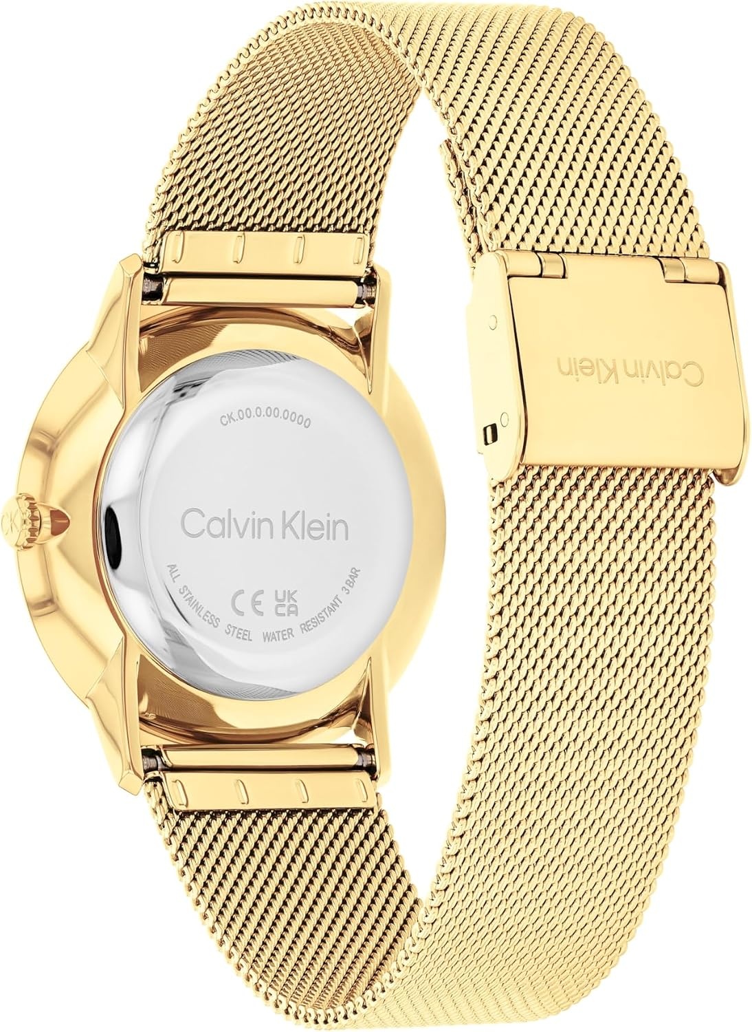 image:imageCalvin Klein Exceptional Womens and Mens 2H Quartz Watch Stainless Steel with Mesh Bracelet Water Resistant 3 ATM30 Meters Trendy CK Watches for Him and Her 37 mmGold Plated