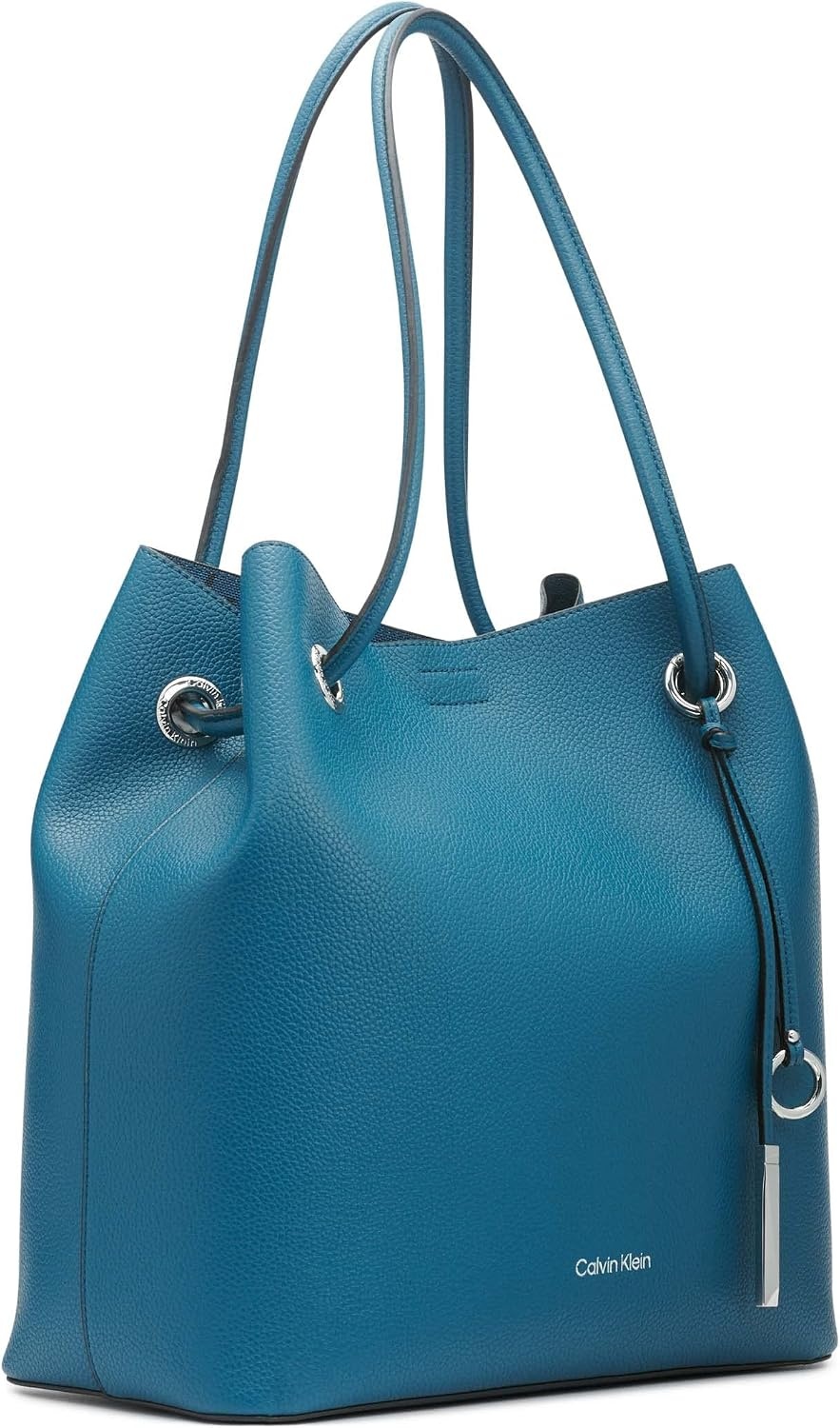 image:imageCalvin Klein Gabrianna Bubble Lamb NorthSouth Key Item ToteAegean Blue