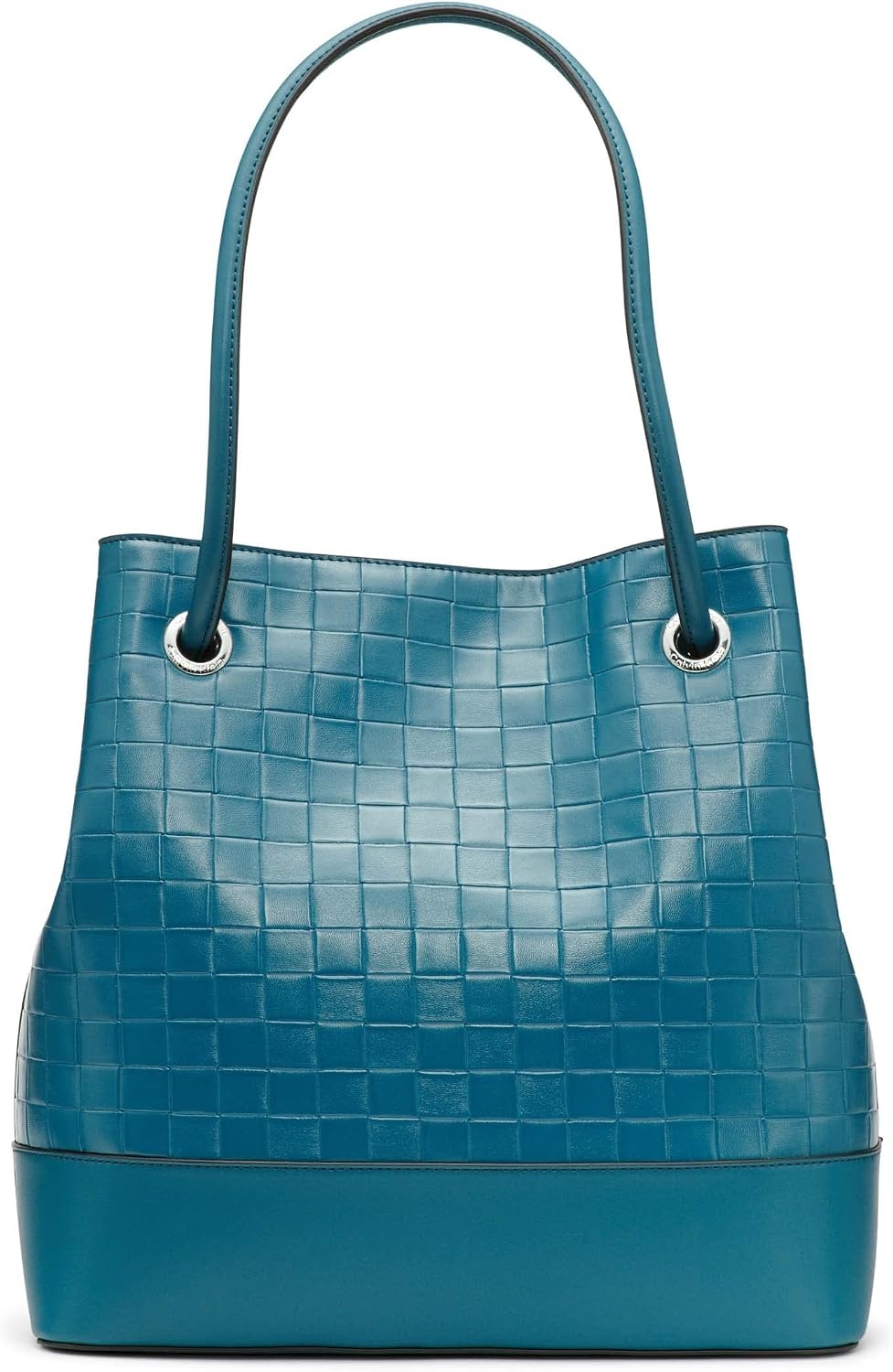 image:imageCalvin Klein Gabrianna Bubble Lamb NorthSouth Key Item ToteAegean Blue Woven
