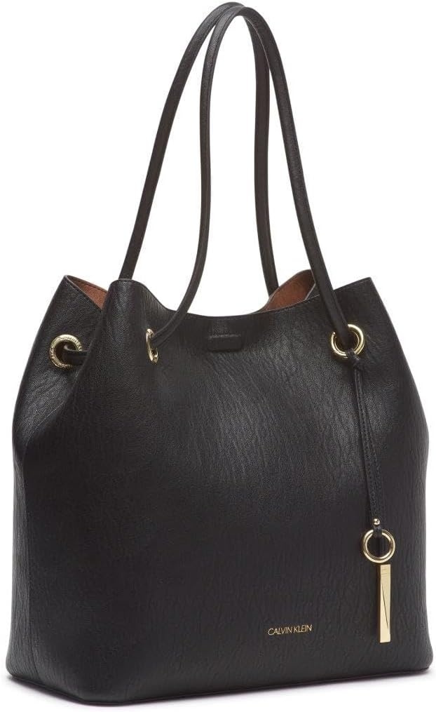image:imageCalvin Klein Gabrianna Bubble Lamb NorthSouth Key Item ToteBlack