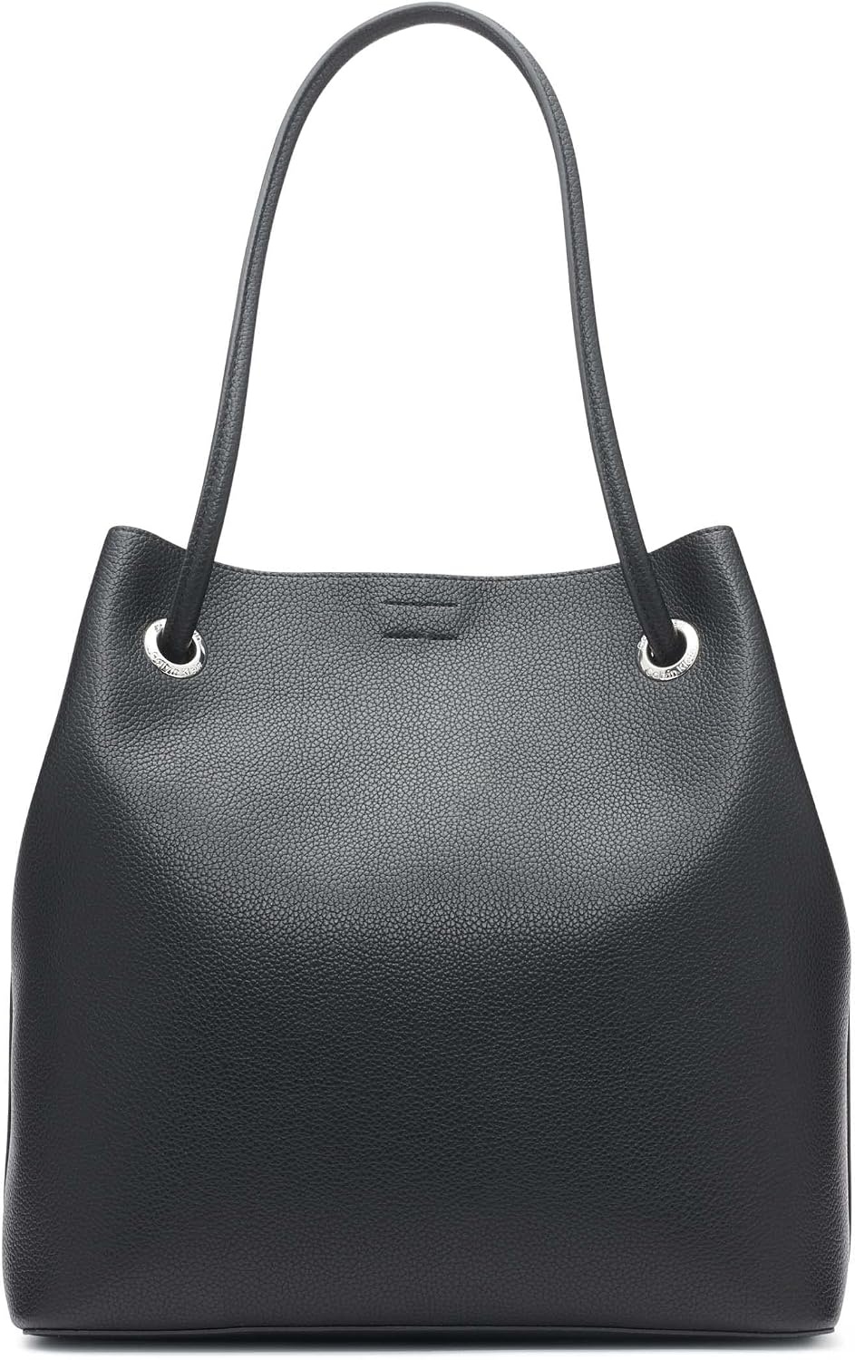 image:imageCalvin Klein Gabrianna Bubble Lamb NorthSouth Key Item ToteBlackSilver 1