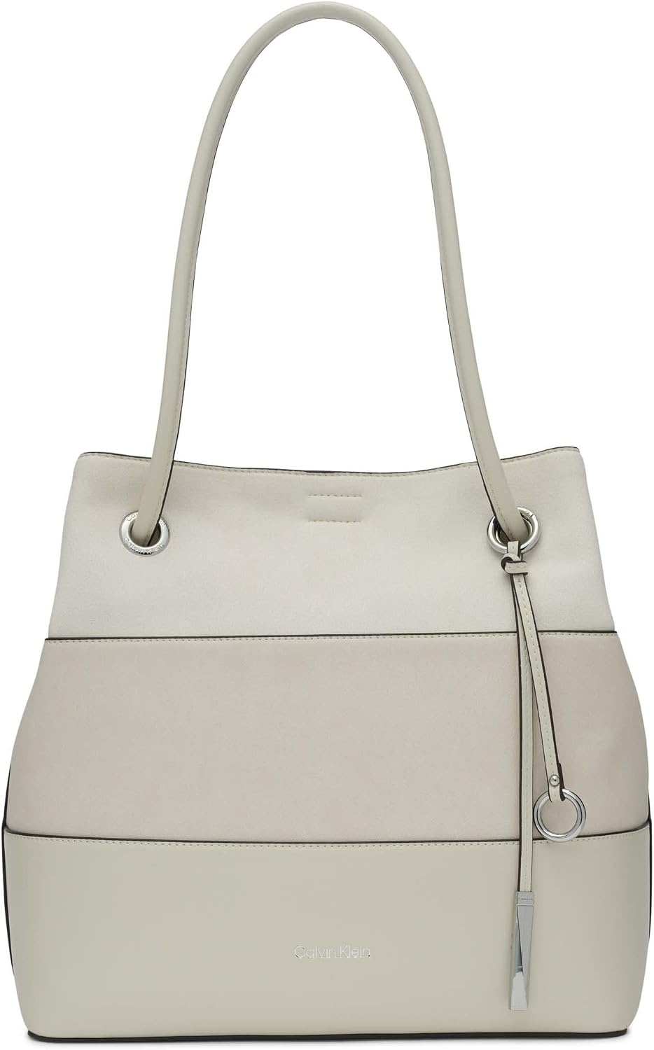image:imageCalvin Klein Gabrianna Bubble Lamb NorthSouth Key Item ToteCherub White Mixed