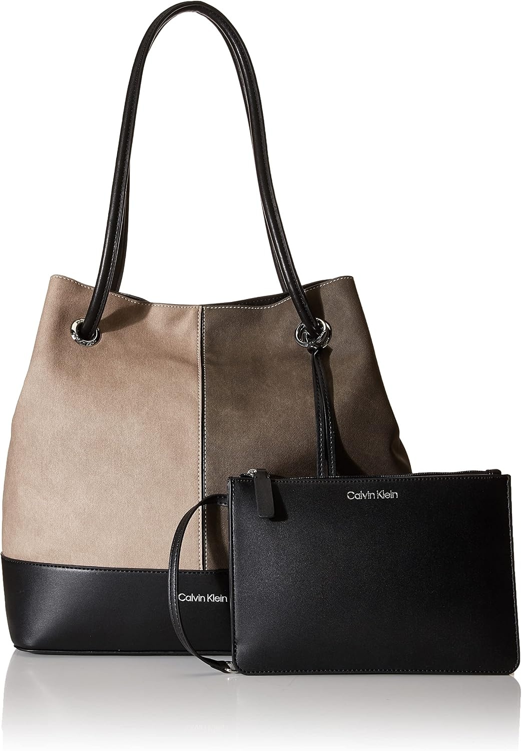 image:imageCalvin Klein Gabrianna Bubble Lamb NorthSouth Key Item ToteGrey Combo
