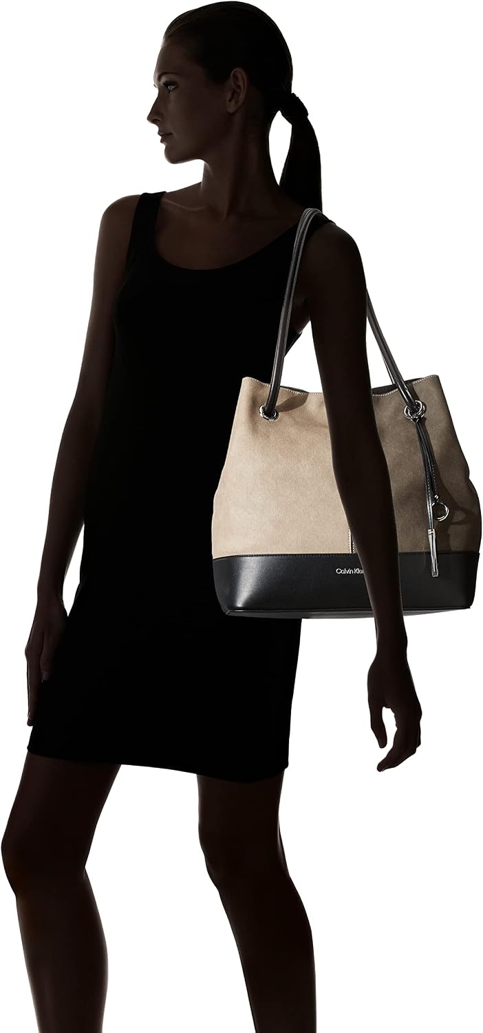 image:imageCalvin Klein Gabrianna Bubble Lamb NorthSouth Key Item ToteGrey Combo