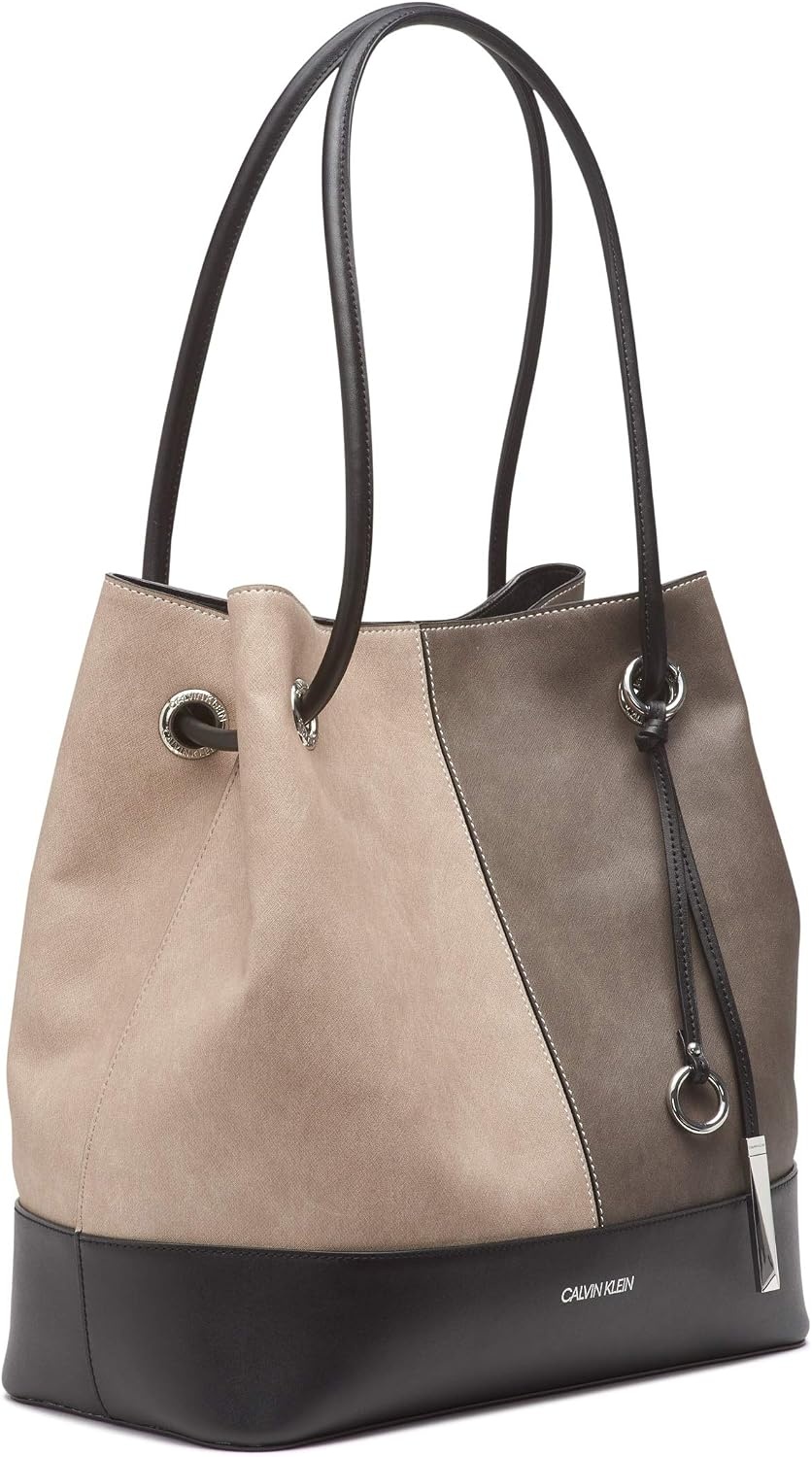 image:imageCalvin Klein Gabrianna Bubble Lamb NorthSouth Key Item ToteGrey Combo