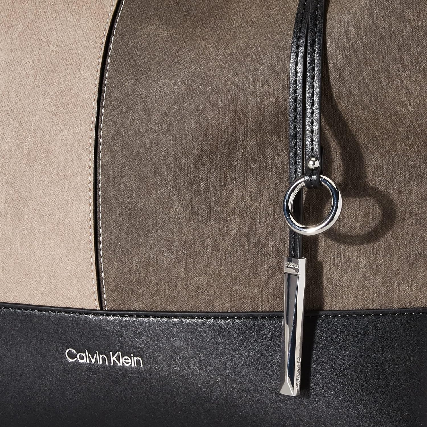image:imageCalvin Klein Gabrianna Bubble Lamb NorthSouth Key Item ToteGrey Combo