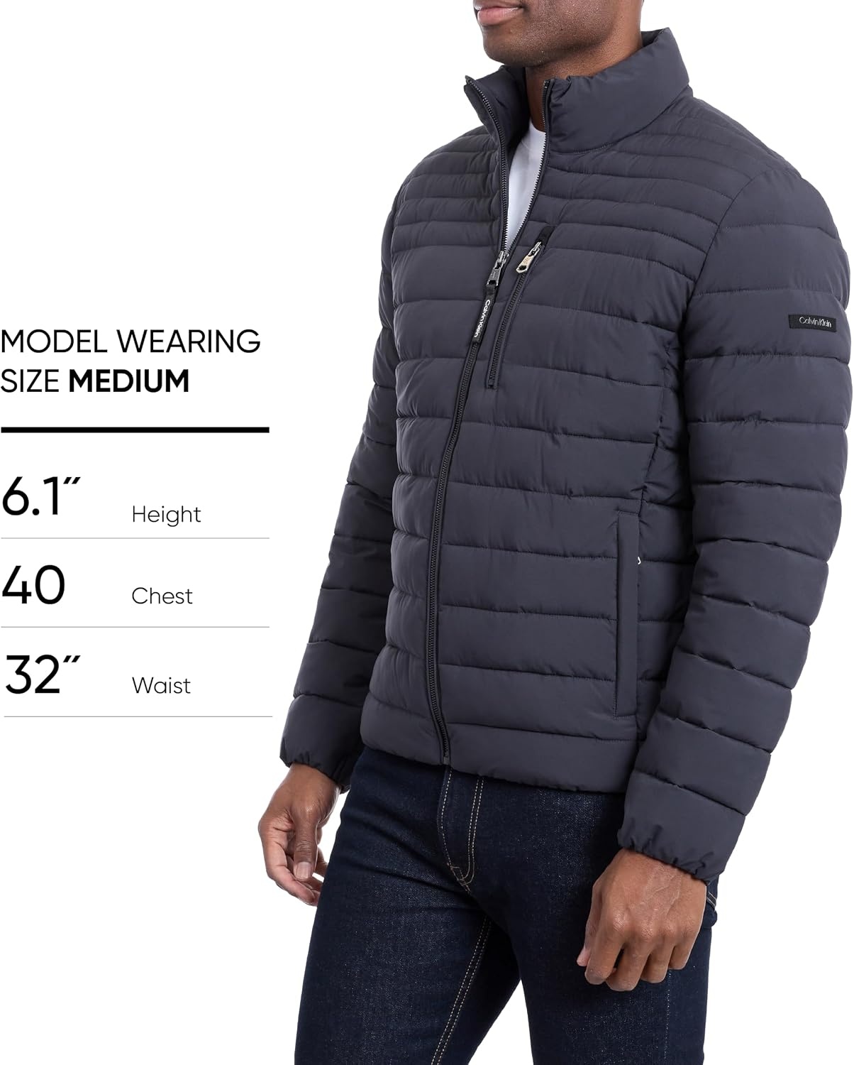 image:imageCalvin Klein Mens Full Zip Down Puffer CoatIron