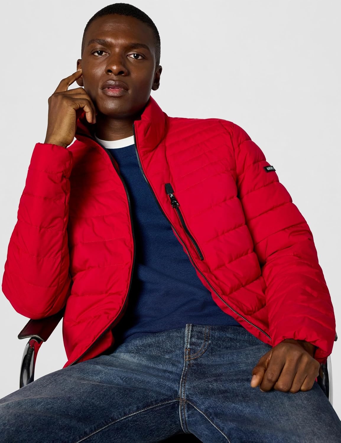 image:imageCalvin Klein Mens Full Zip Down Puffer CoatPackable Deep Red