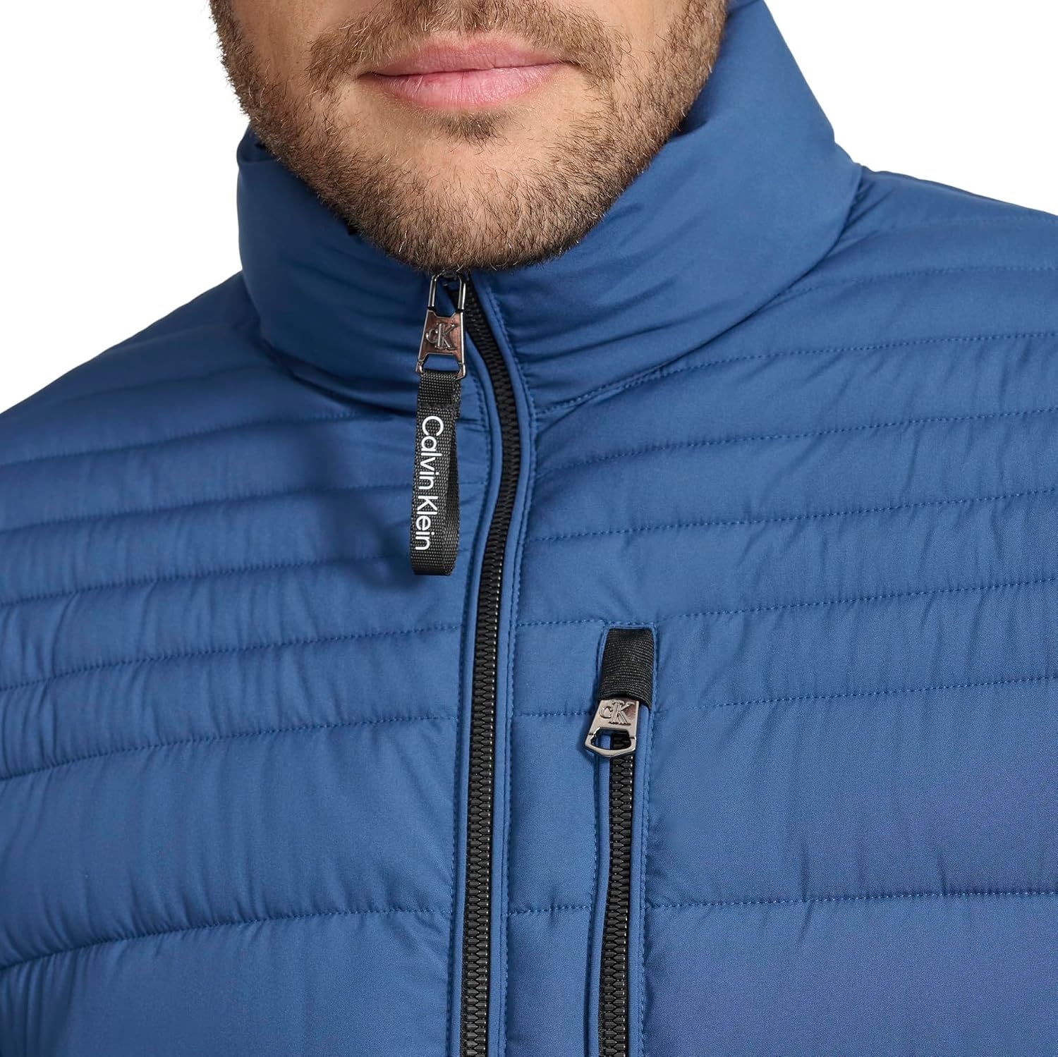 image:imageCalvin Klein Mens Full Zip Down Puffer CoatPackable Denim Blue