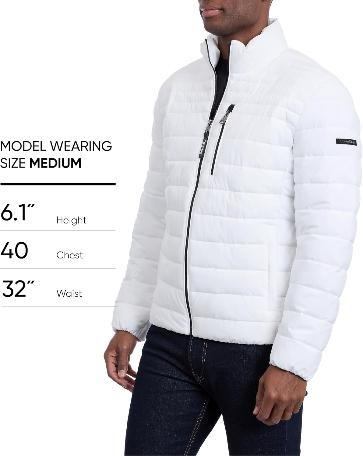 image:imageCalvin Klein Mens Full Zip Down Puffer CoatWhite