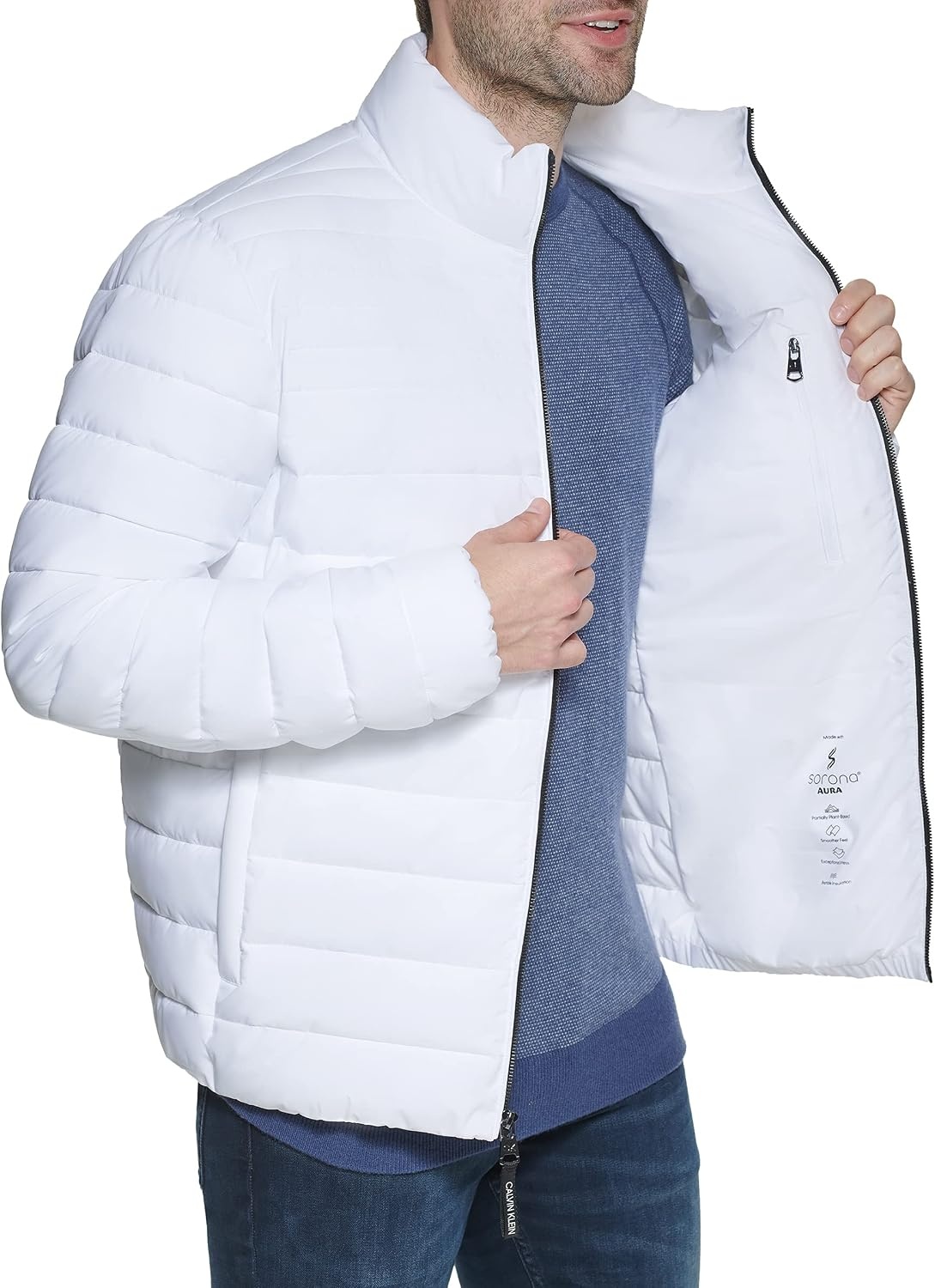 image:imageCalvin Klein Mens Full Zip Down Puffer CoatWhite