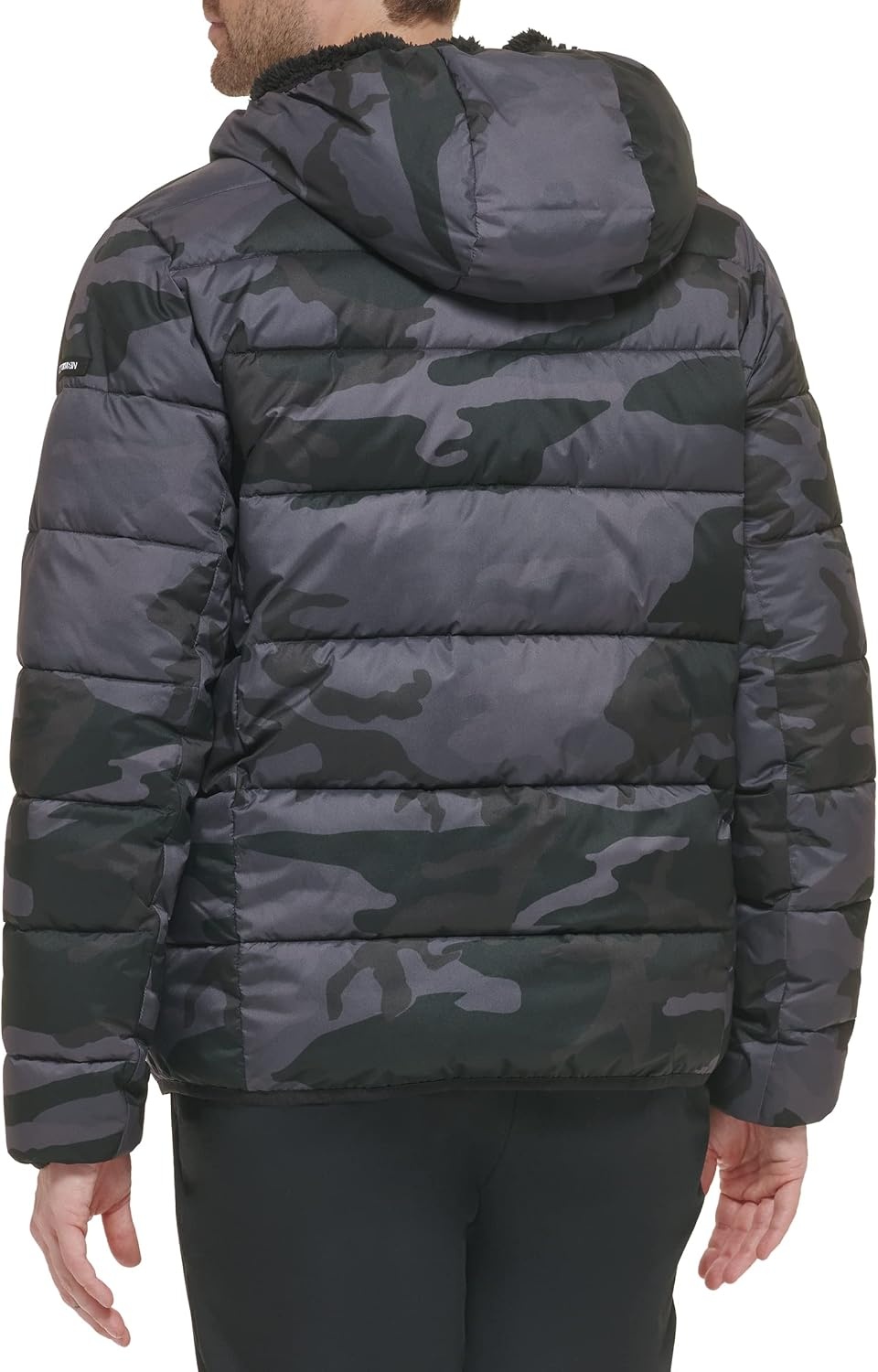image:imageCalvin Klein Mens Heavyweight Short PufferHooded Stretch Black Camo