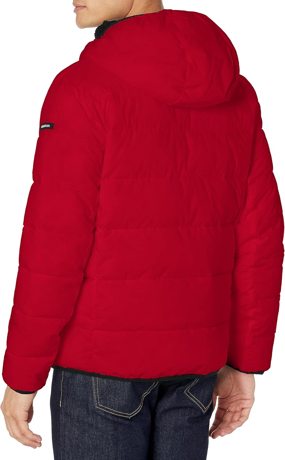 image:imageCalvin Klein Mens Heavyweight Short PufferHooded Stretch Deep Red