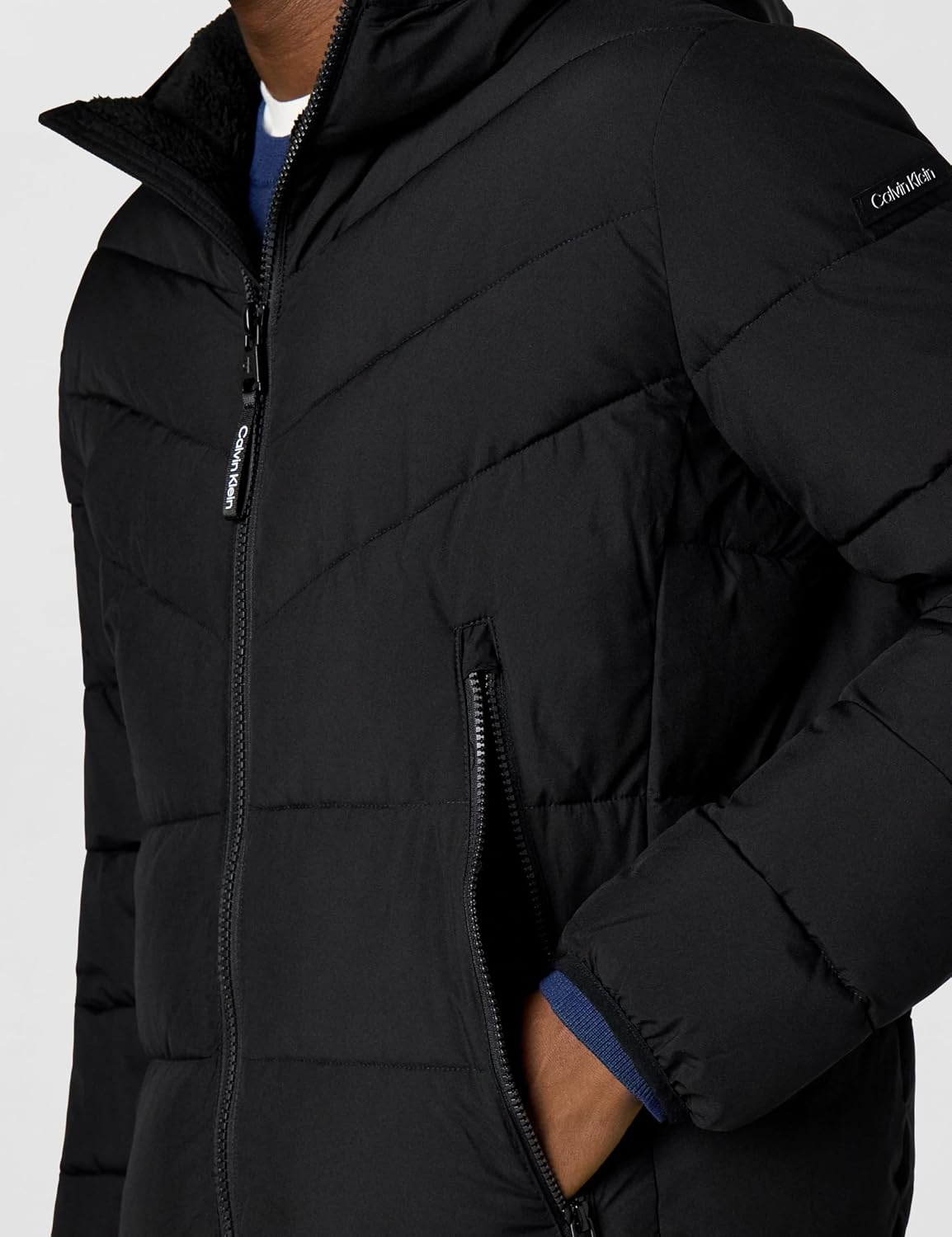 image:imageCalvin Klein Mens Heavyweight Short PufferHooded Stretch Ebony