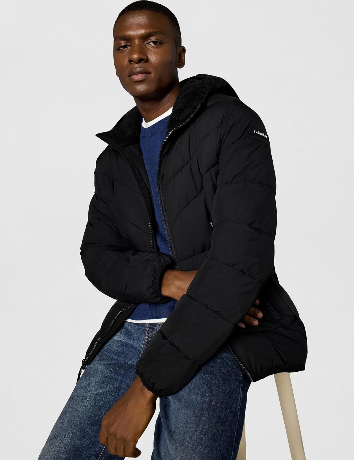 image:imageCalvin Klein Mens Heavyweight Short PufferHooded Stretch Ebony