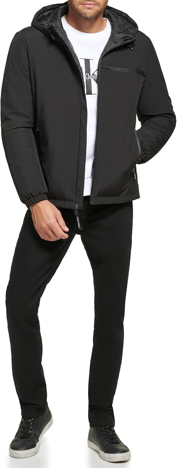 image:imageCalvin Klein Mens Hooded WindbreakerClassic Hooded Black