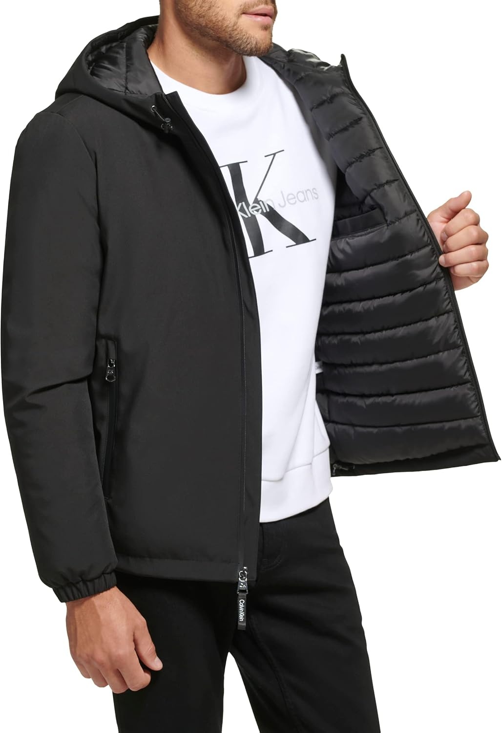 image:imageCalvin Klein Mens Hooded WindbreakerClassic Hooded Black