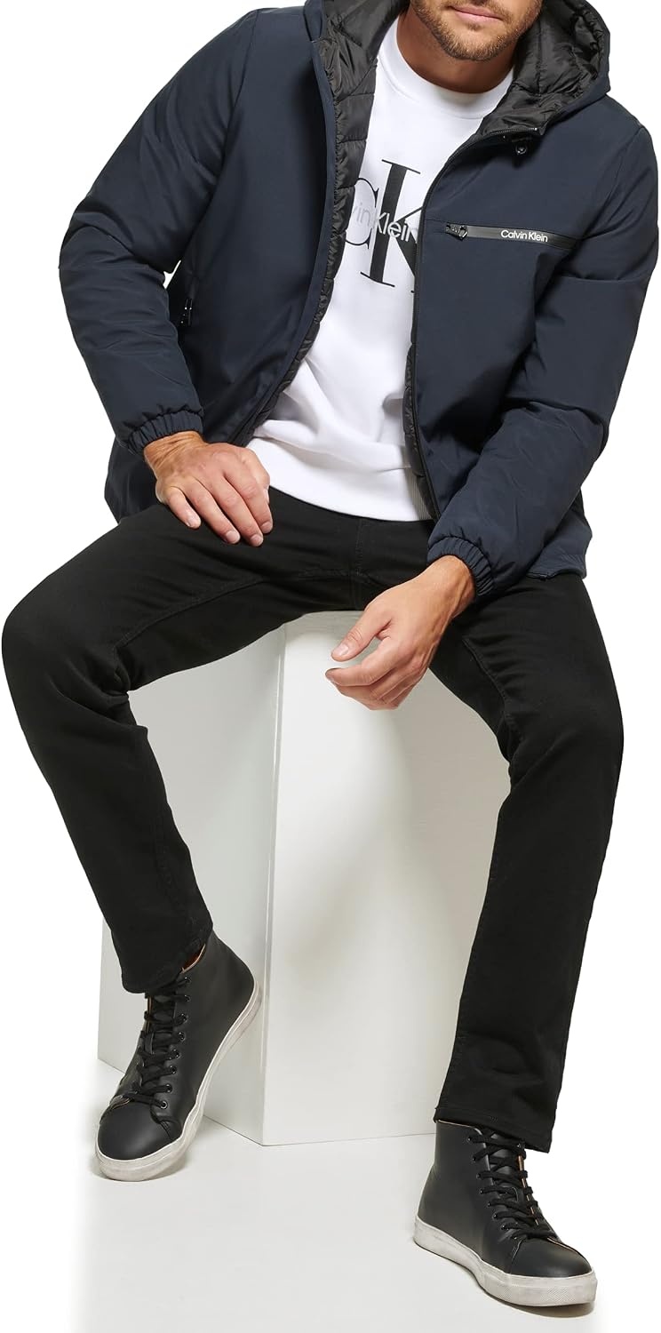 image:imageCalvin Klein Mens Hooded WindbreakerClassic Hooded Navy
