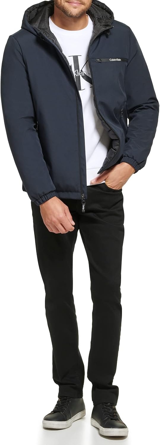 image:imageCalvin Klein Mens Hooded WindbreakerClassic Hooded Navy