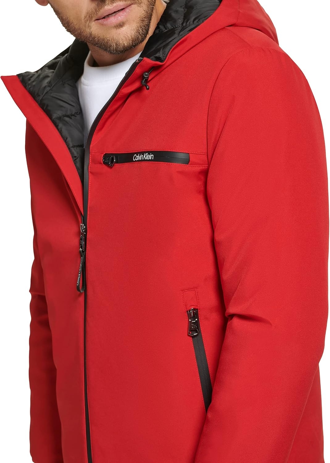 image:imageCalvin Klein Mens Hooded WindbreakerClassic Hooded True Red